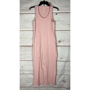 Core Life Dress Womens XS Pink Tank Maxi Sleeveless Scoop Neck Solid Cotton Knit
